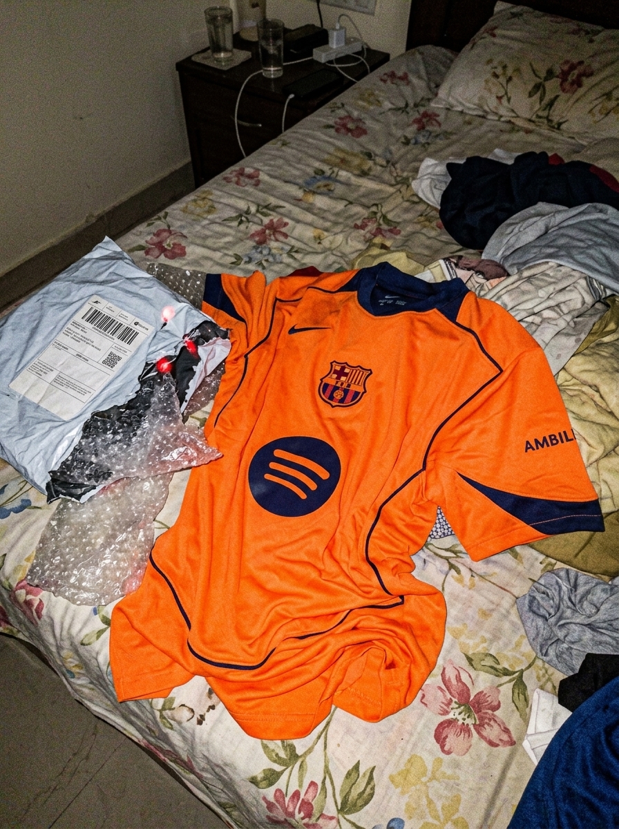 camisa barcelona laranja - depoimento real de cliente 2