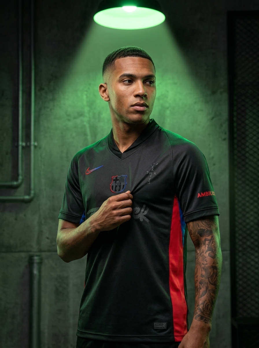 camisa barcelona preta