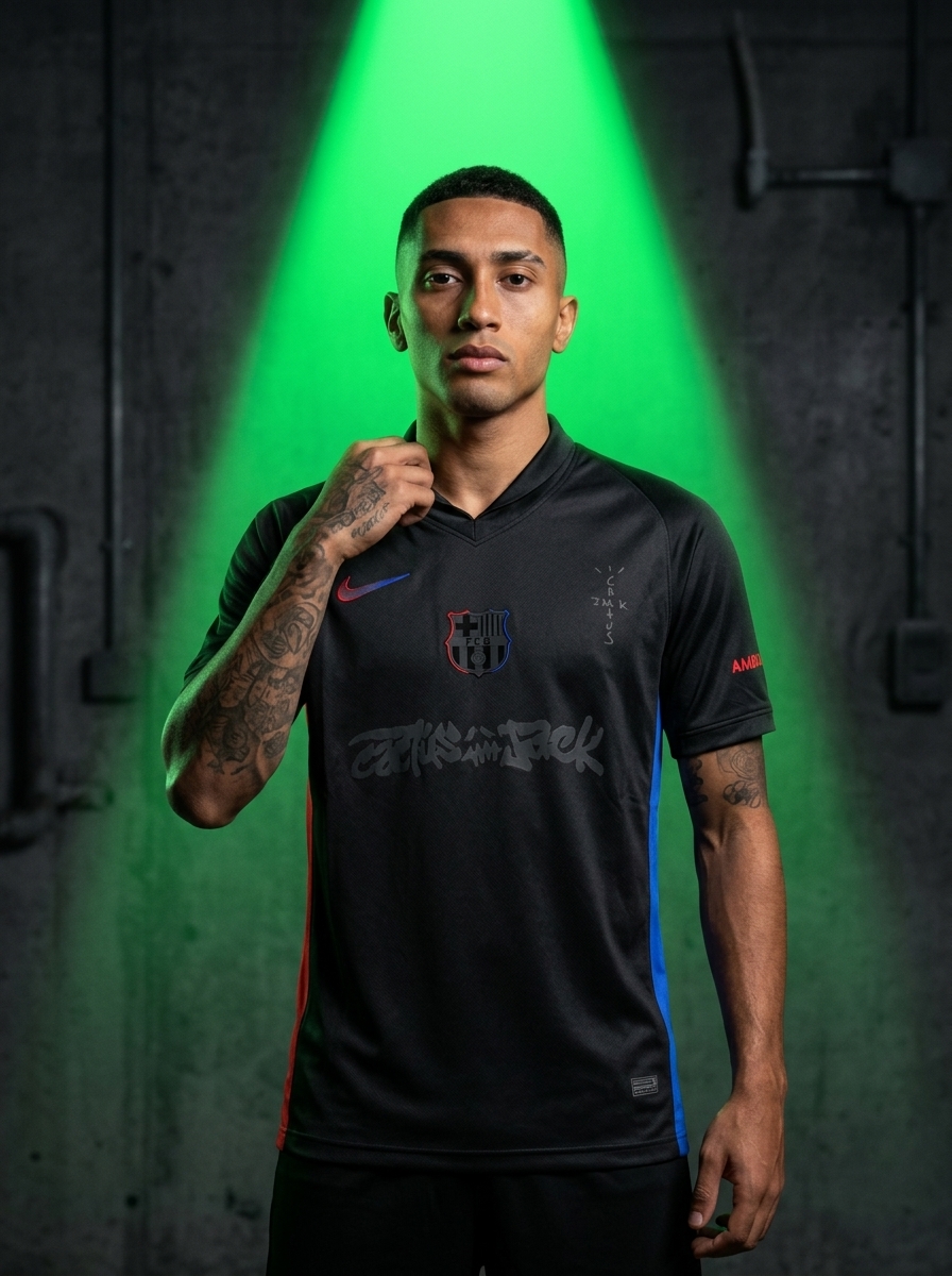 camisa preta do barcelona