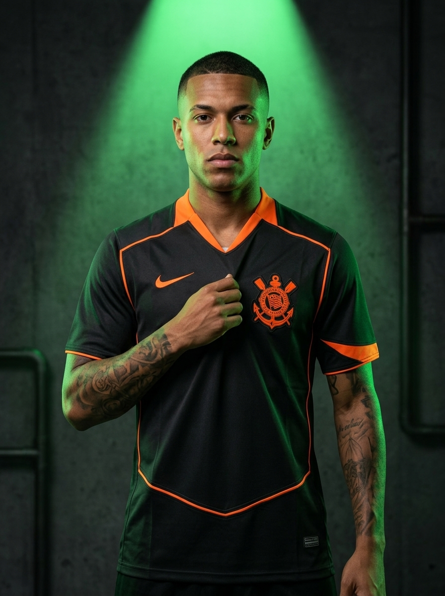 camisa do corinthians preta e laranja