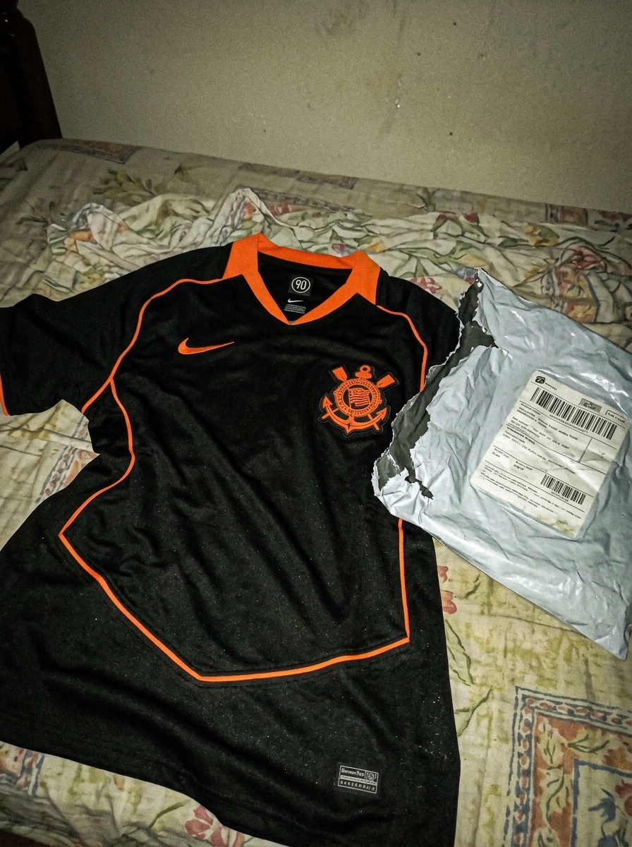 camisa corinthians preta e laranja - depoimento real de cliente 2
