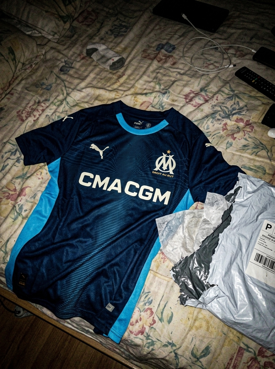 camisa olympique de marseille azul - depoimento real de cliente 3