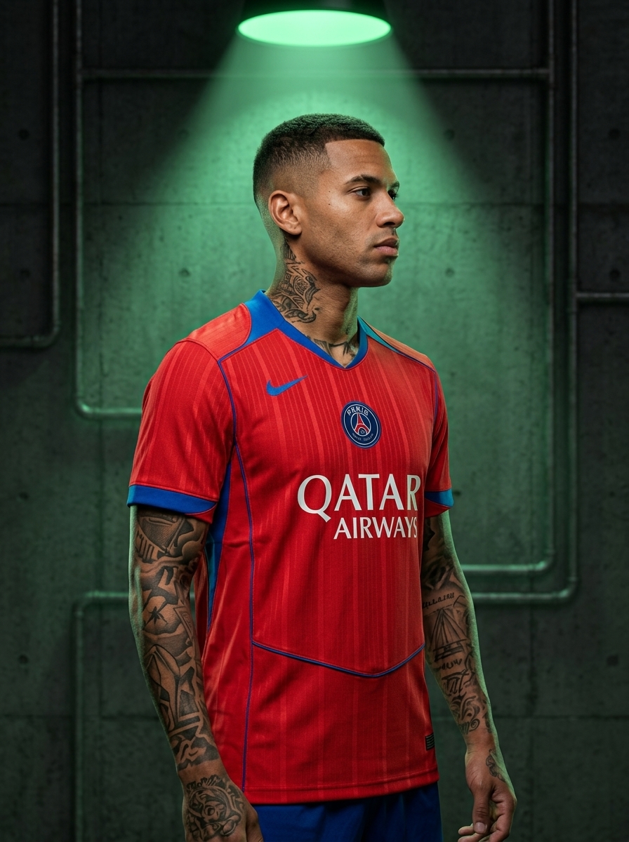 camisa do psg vermelha
