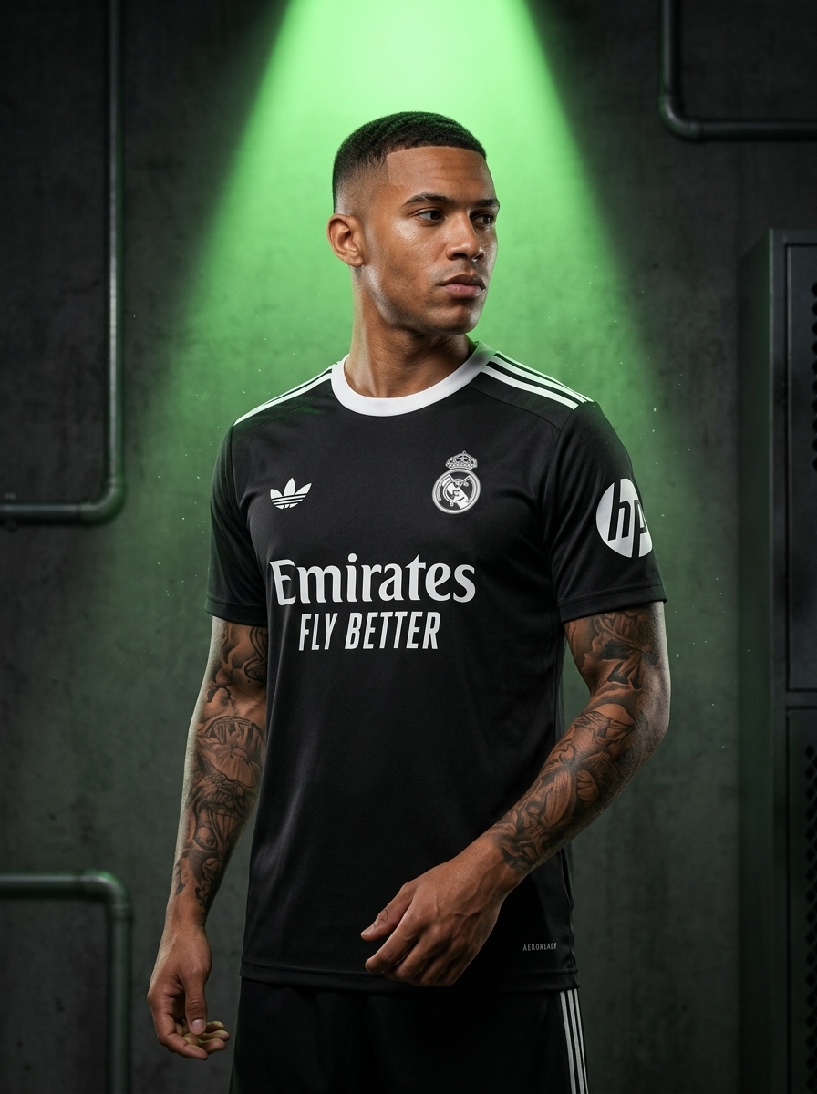 camisa preta do real madrid
