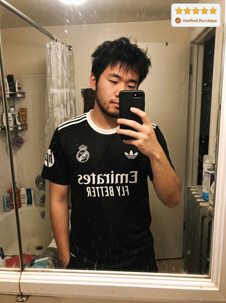 camisa preta real madrid - depoimento real de cliente 1